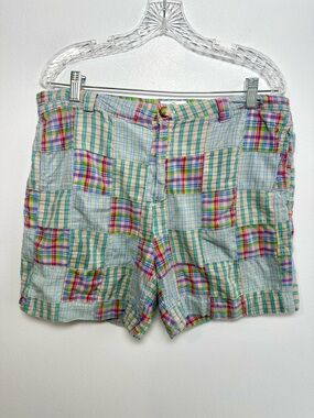 Weatherproof Madras Multicolor Plaid Patchwork Women Shorts Size 14 Y2K